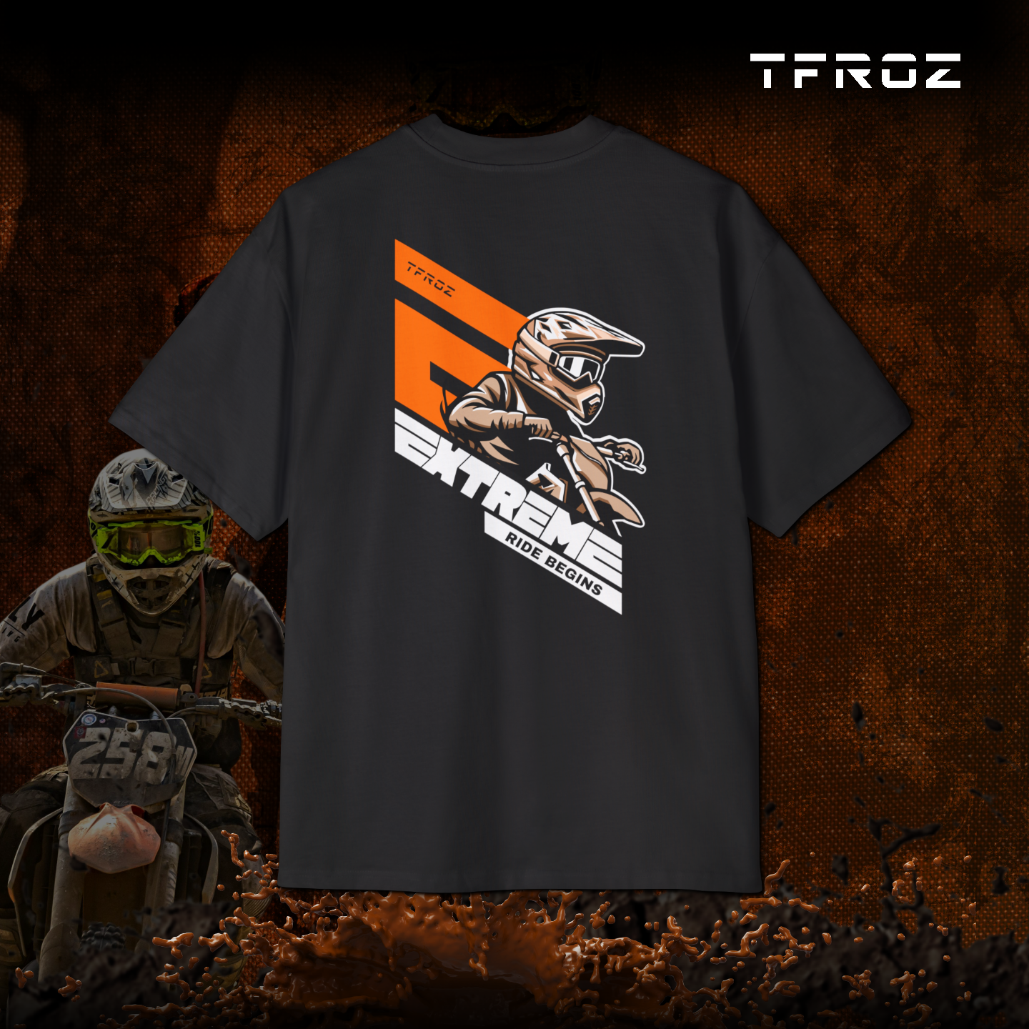 Extreme ride begins | Biker T Shirt ( Oversized ) | TFROZ