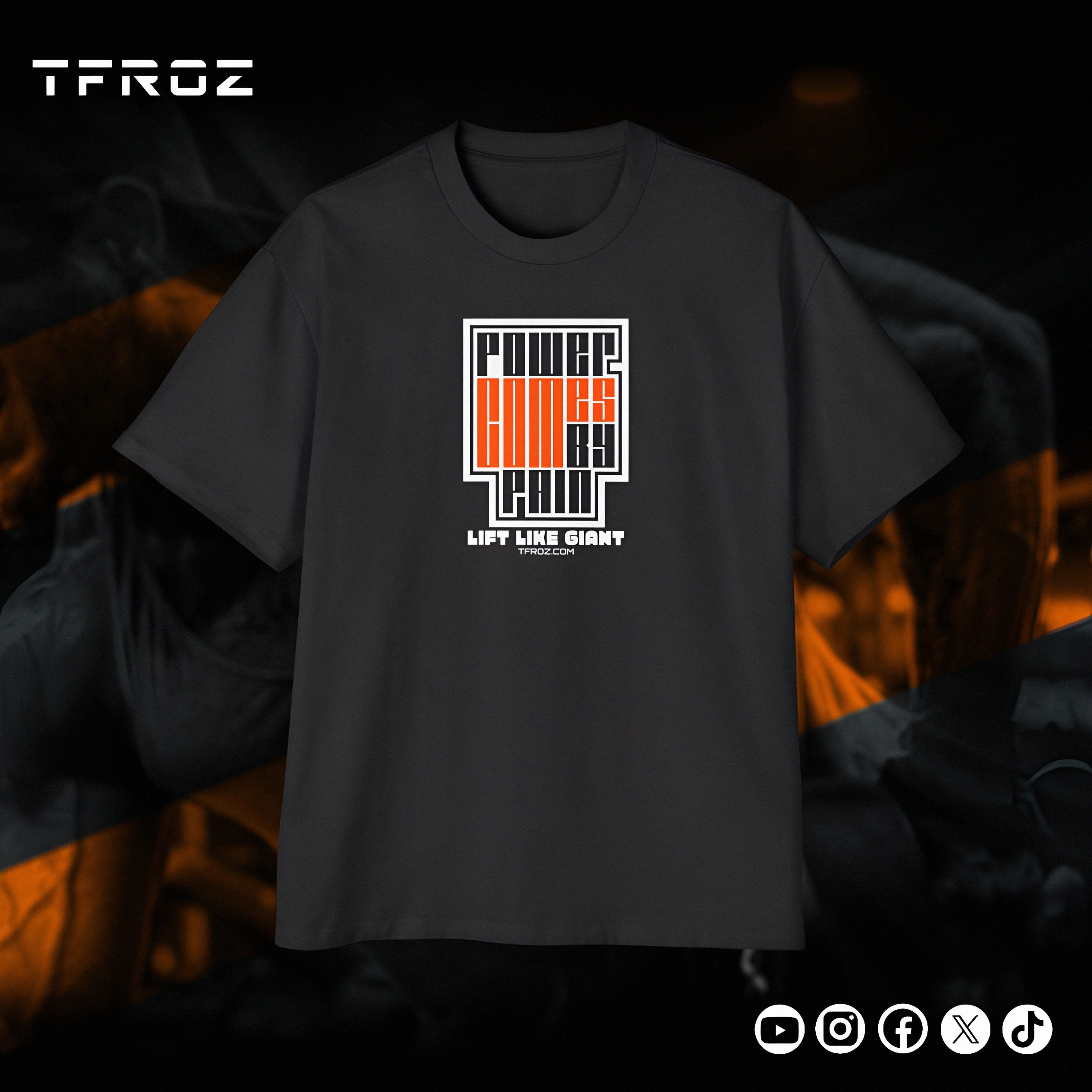 Power Comes by pain ( Oversized)  | IN(Q)